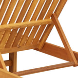 Sun Lounger Reclining Brown 63 x 199 x 85cm Solid Acacia wood
