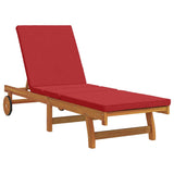 Sun Lounger Reclining Brown 63 x 199 x 85cm Solid Acacia wood