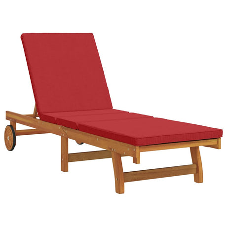 Sun Lounger Reclining Brown 63 x 199 x 85cm Solid Acacia wood