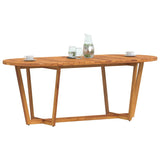 Garden Dining Table Oval 200x90x75 cm Solid Wood Acacia