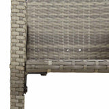 5 Piece Garden Bar Set without Cushions Grey Poly Rattan Acacia