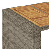 7 Piece Garden Bar Set without Cushions Grey Poly Rattan Acacia