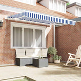 Awning Replacement Fabric Blue and White 280 x 195 cm Polyester