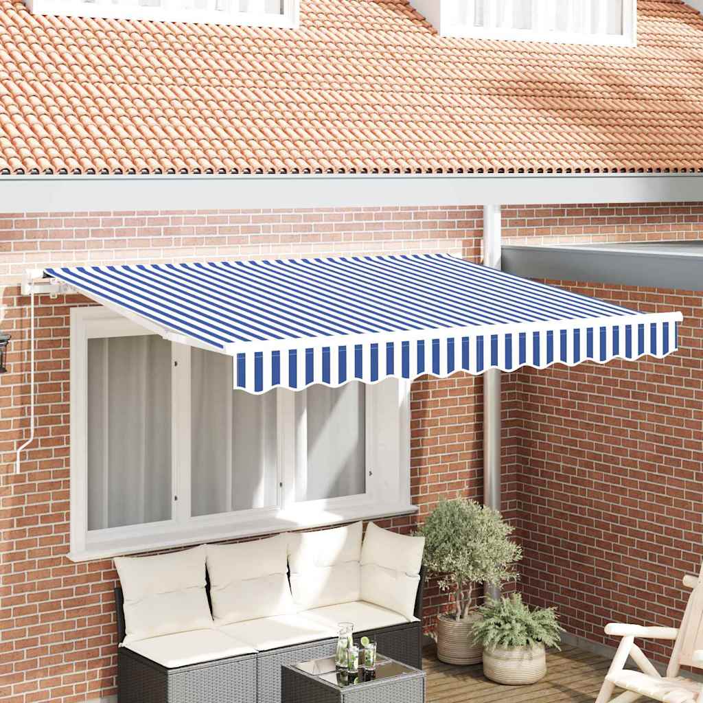 Awning Replacement Fabric Blue and white 350 x 200 cm Canvas