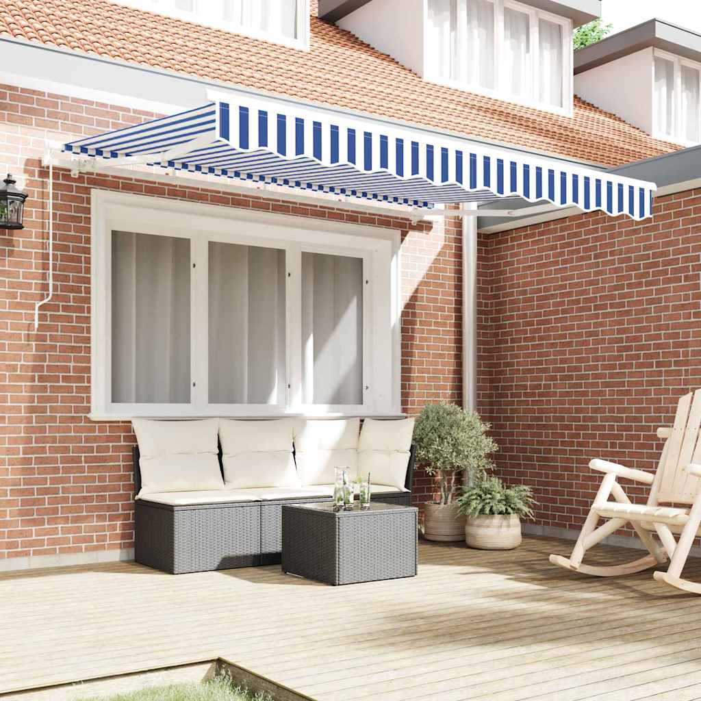 Awning Replacement Fabric Blue and white 350 x 200 cm Canvas