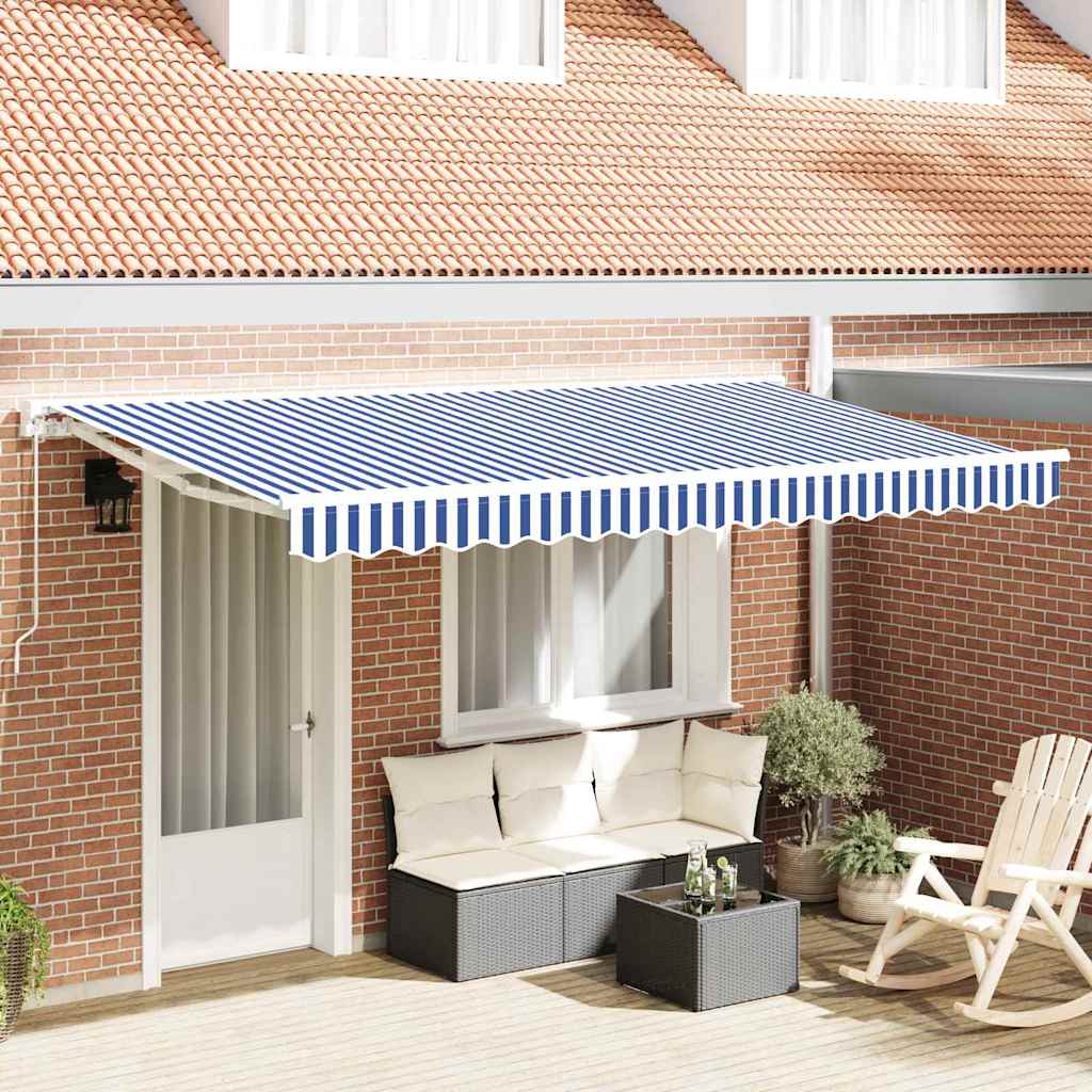Awning Replacement Fabric Blue and white 400 x 200 cm Canvas