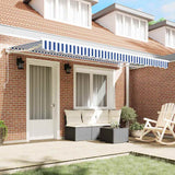 Awning Replacement Fabric Blue and white 400 x 200 cm Canvas