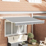 Awning Replacement Fabric Anthracite and White 280 x 195 cm