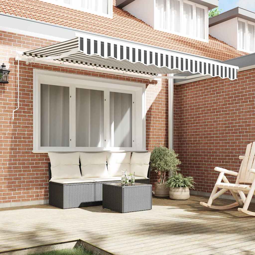 Awning Replacement Fabric Anthracite and white 350 x 200 cm