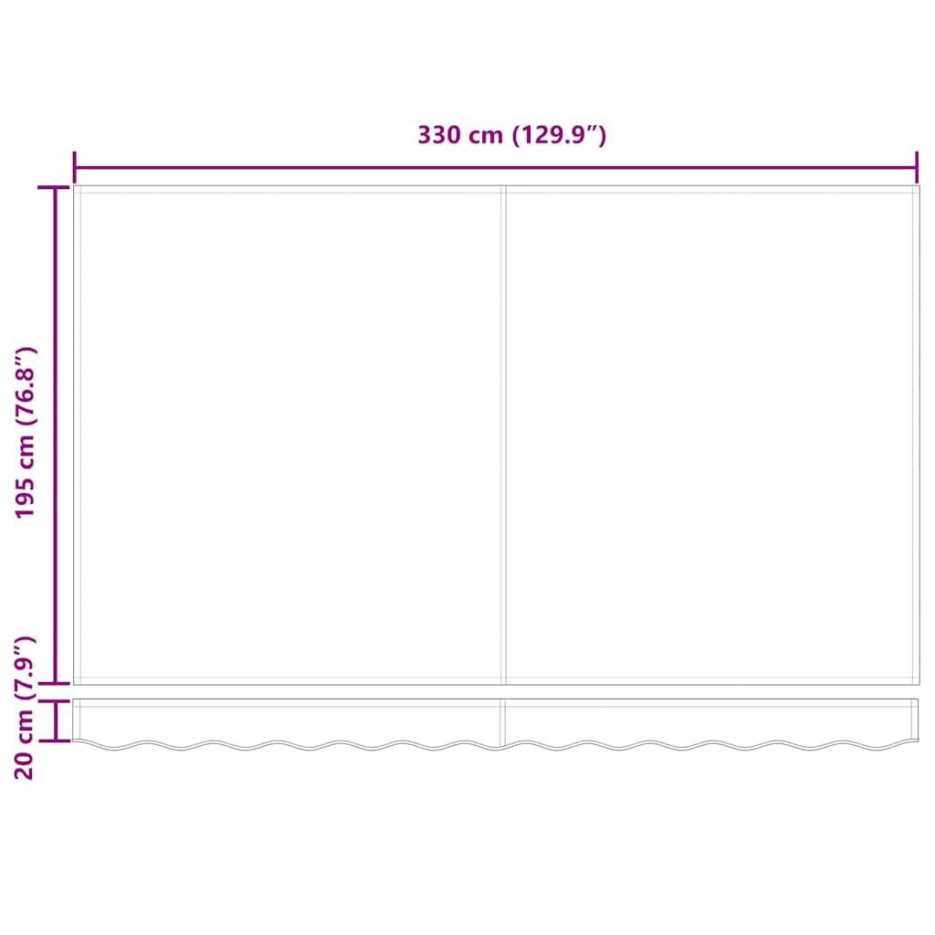Awning Replacement Fabric Anthracite and white 350 x 200 cm