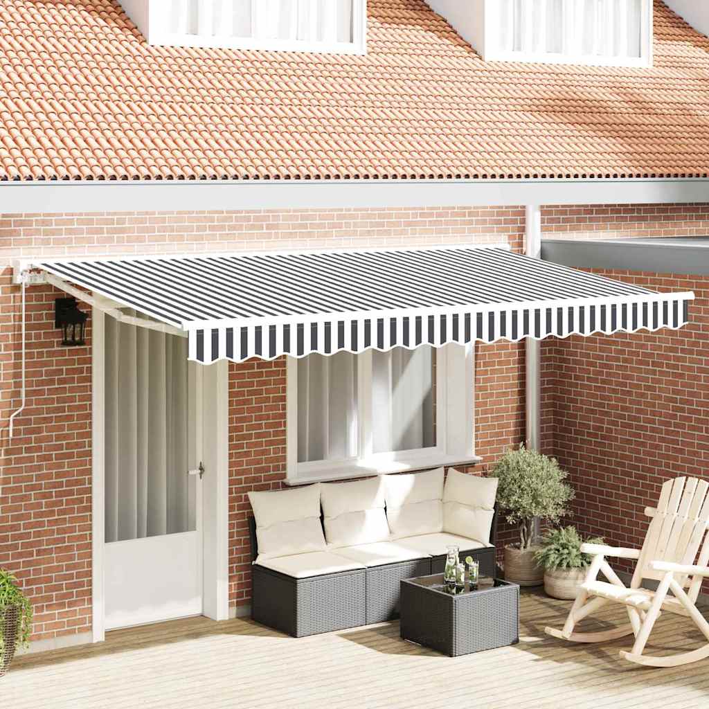 Awning Replacement Fabric Anthracite and white 400 x 200 cm