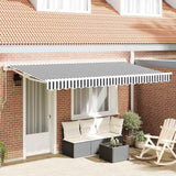 Awning Replacement Fabric Anthracite and white 400 x 200 cm