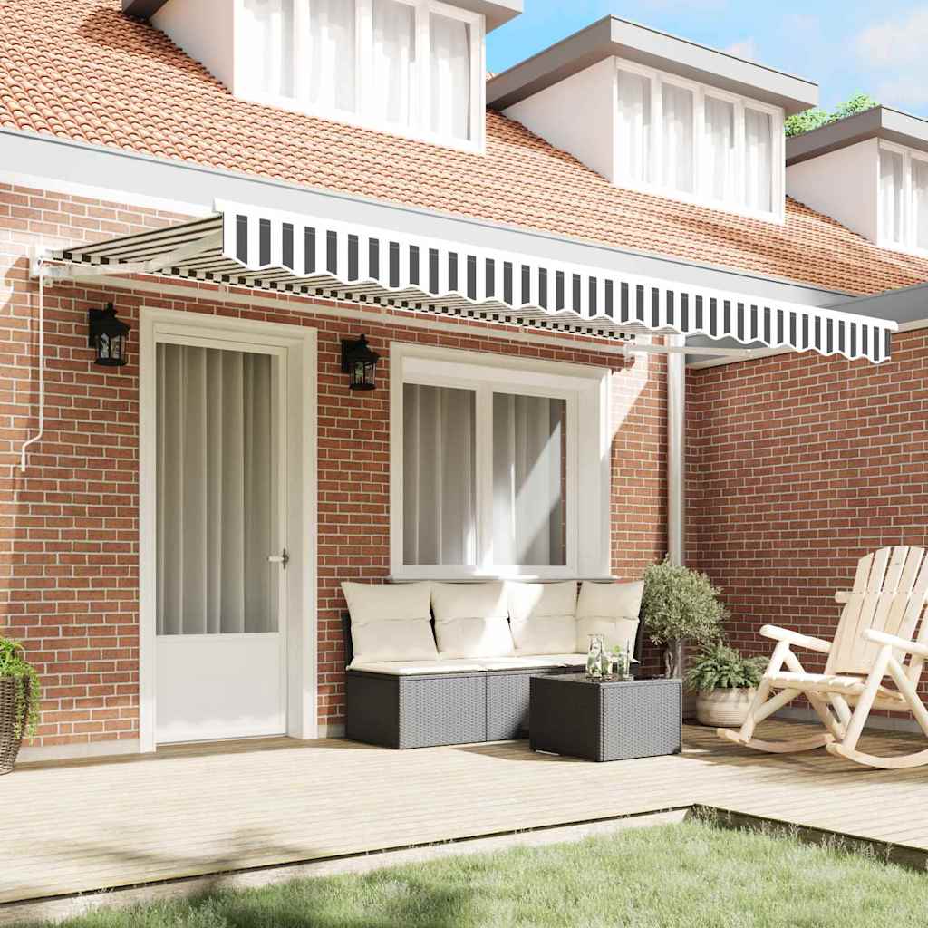 Awning Replacement Fabric Anthracite and white 400 x 200 cm