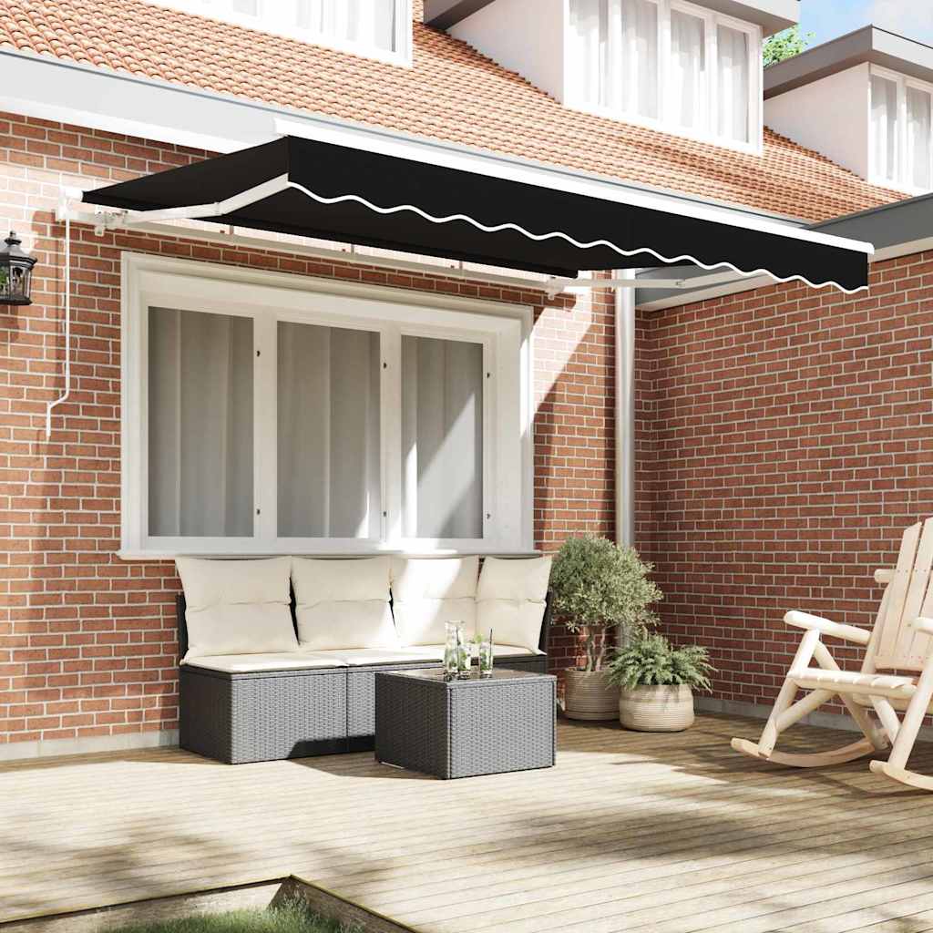 Awning Replacement Fabric Black 350 x 200 cm Canvas