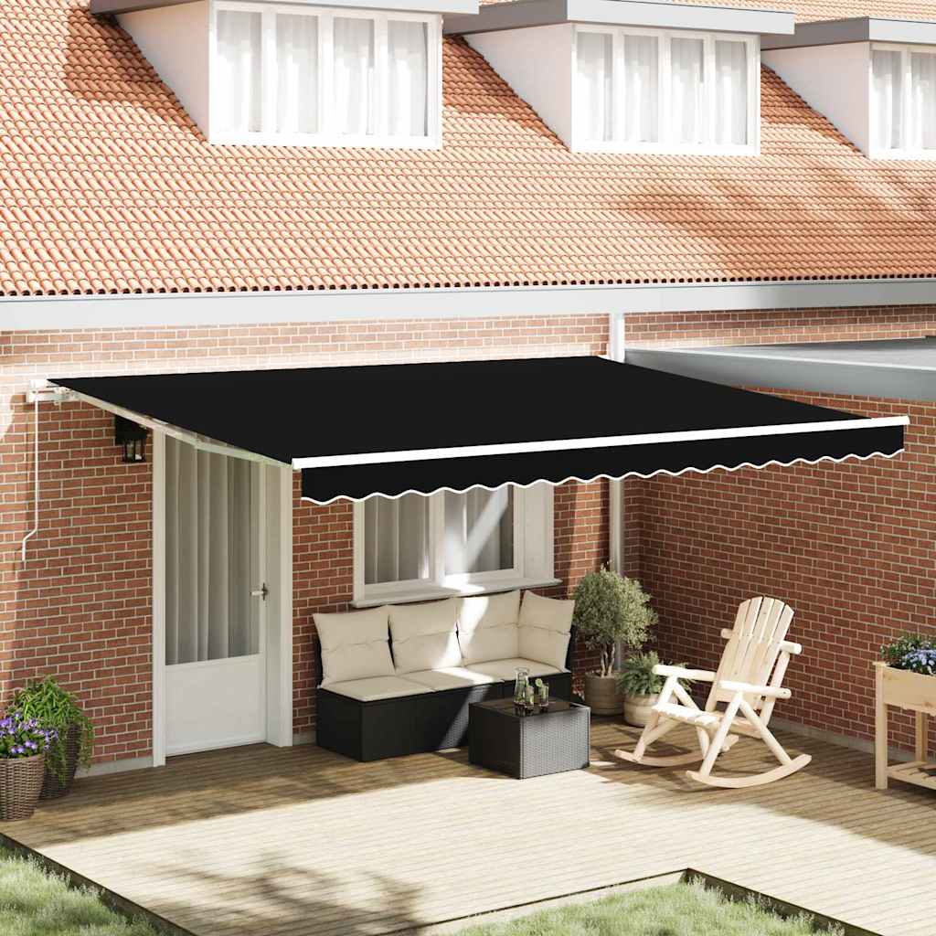Awning Replacement Fabric Black 450 x 300 cm Canvas
