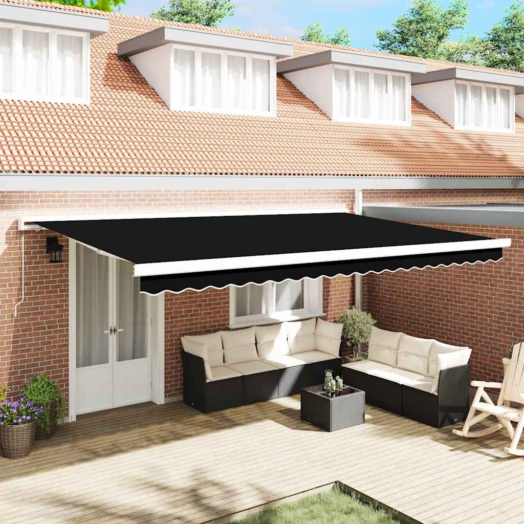 Awning Replacement Fabric Black 500 x 350 cm Canvas