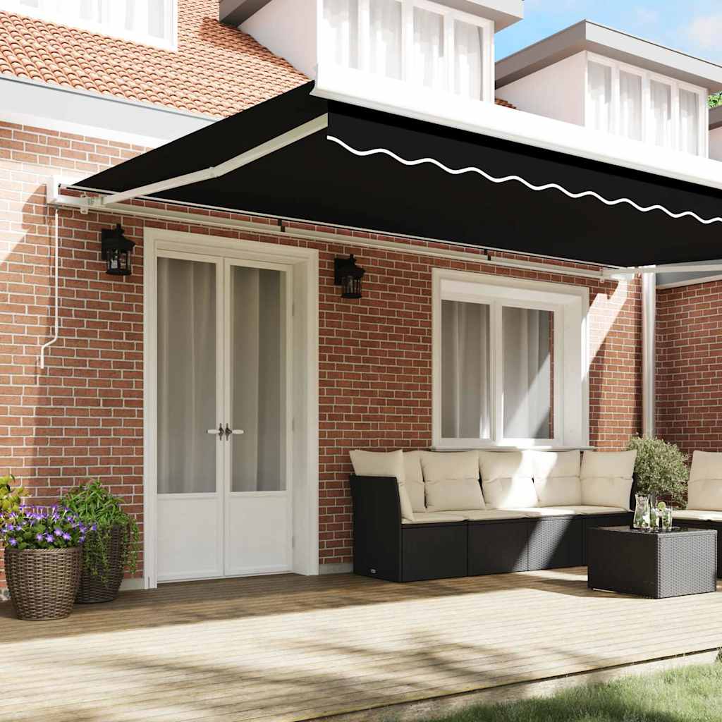 Awning Replacement Fabric Black 500 x 350 cm Canvas