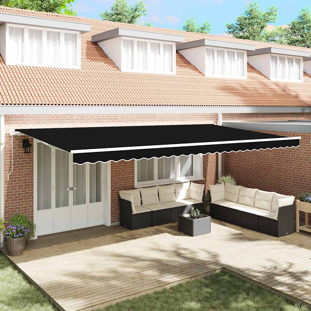 Awning Replacement Fabric Black 600 x 300 cm Canvas