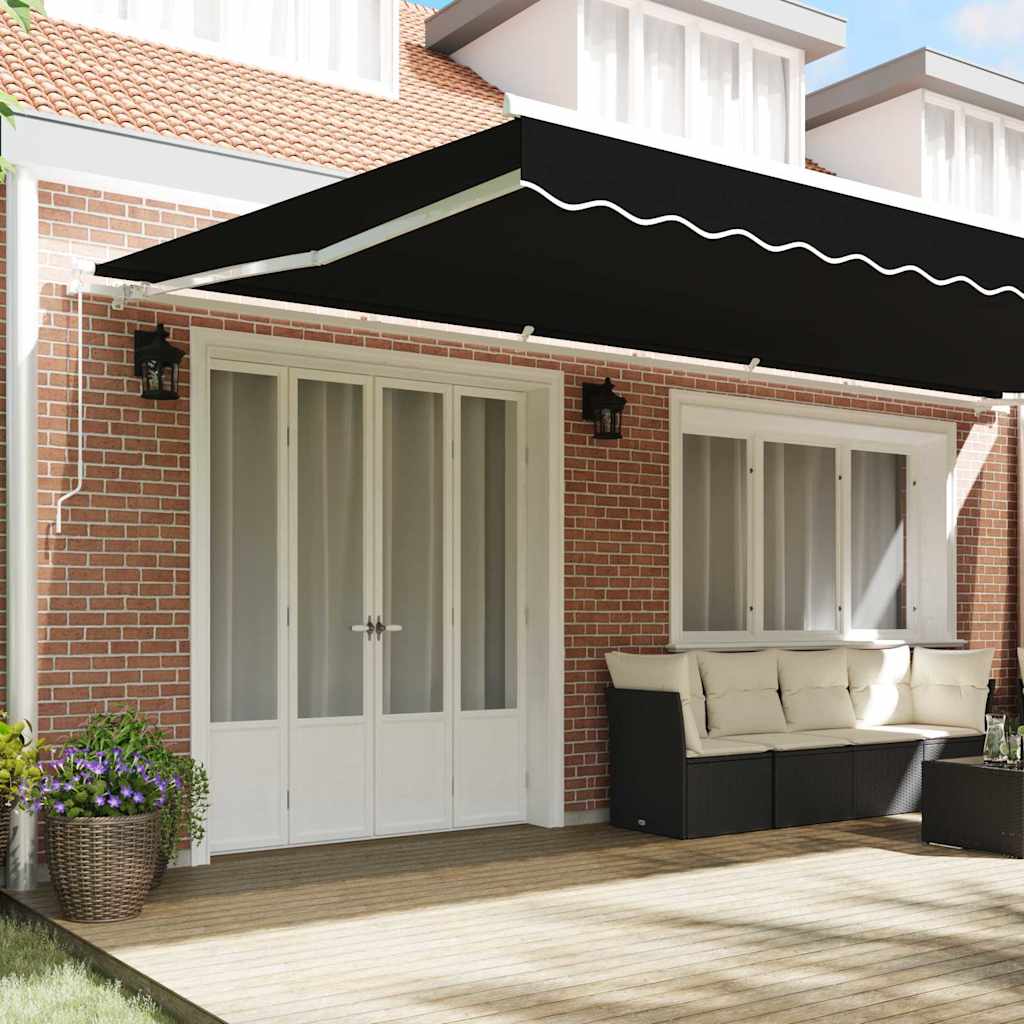 Awning Replacement Fabric Black 600 x 300 cm Canvas