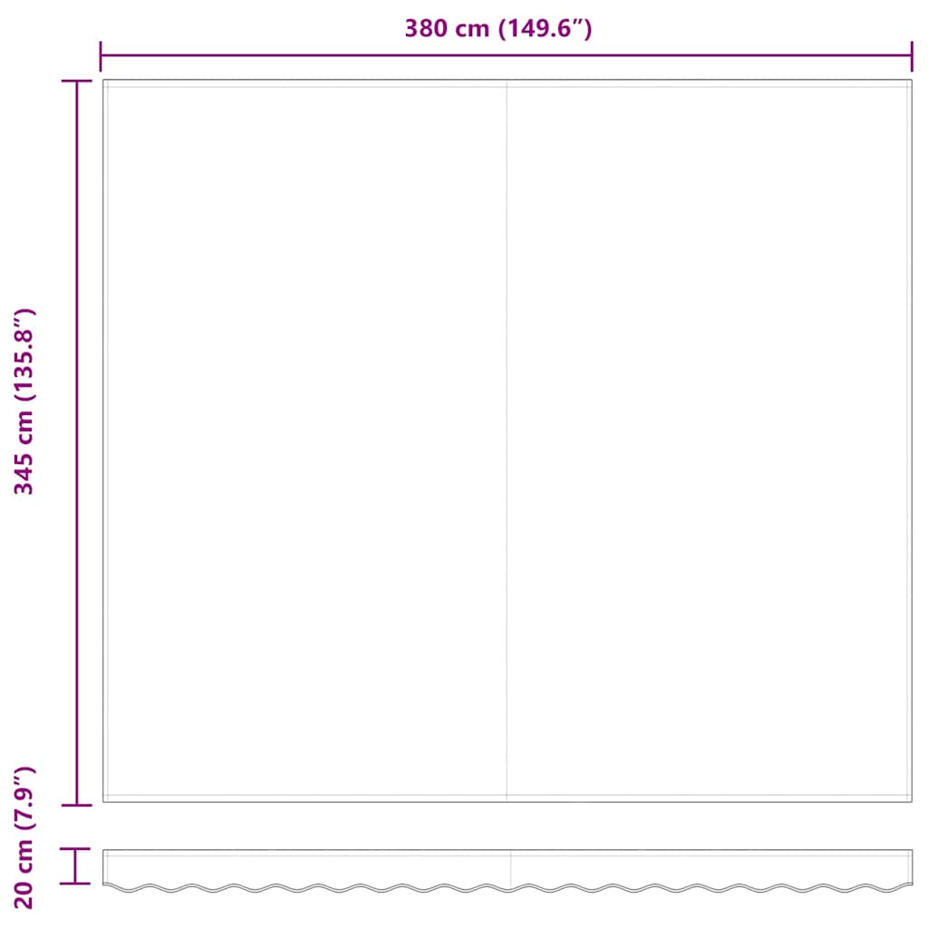 Awning Replacement Fabric Light grey 400 x 350 cm Canvas