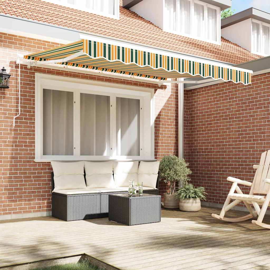 Awning Replacement Fabric Green and yellow 350 x 250 cm Canvas