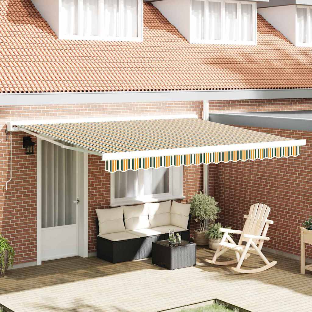 Awning Replacement Fabric Green and yellow 400 x 350 cm Canvas