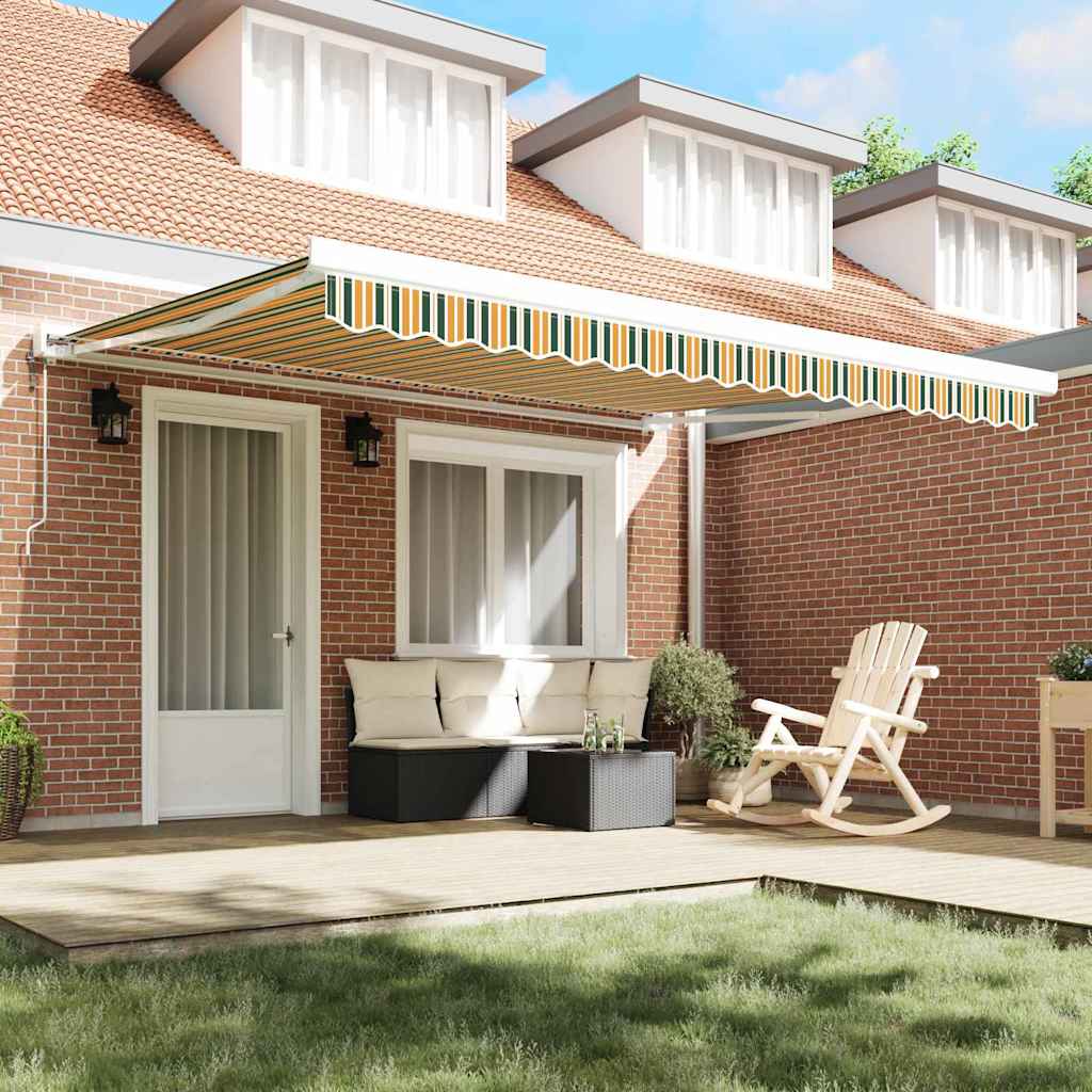Awning Replacement Fabric Green and yellow 400 x 350 cm Canvas