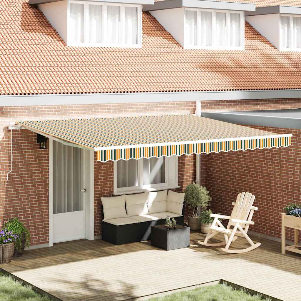 Awning Replacement Fabric Green and yellow 450 x 350 cm Canvas