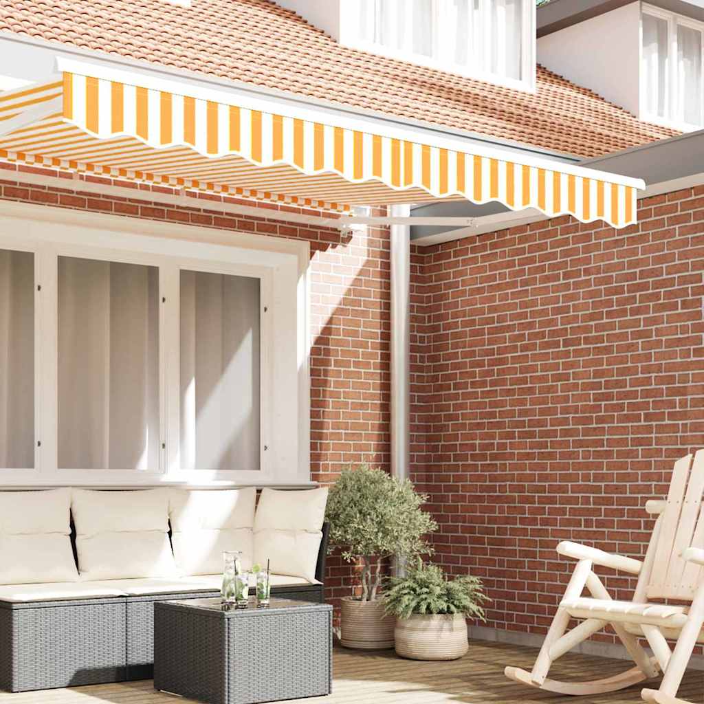 Awning Valance Yellow and white 2.3 x 0.2 m Canvas