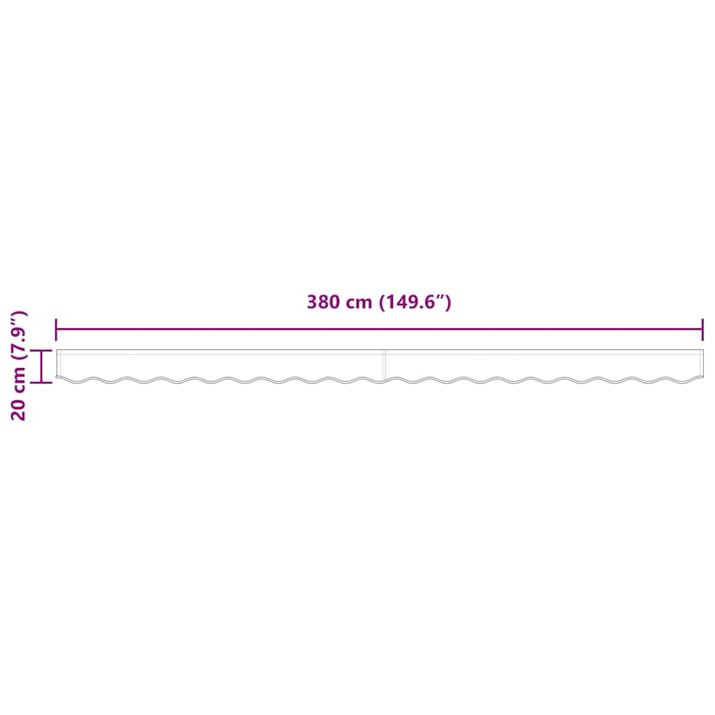 Awning Valance Multicolour 3.8 x 0.2 m Canvas