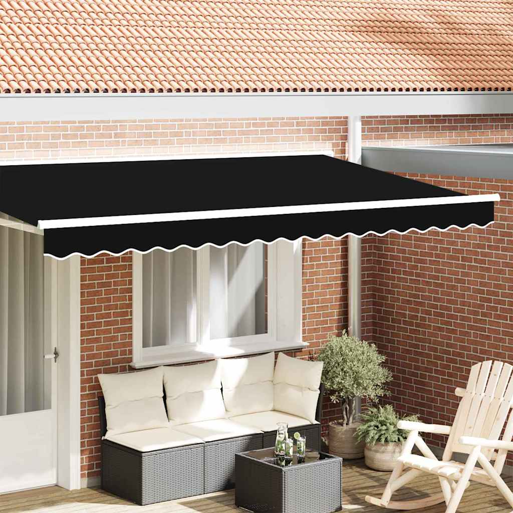 Awning Valance Black 3.8 x 0.2 m Canvas