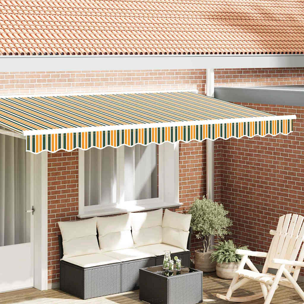 Awning Valance Green and yellow 3.8 x 0.2 m Canvas