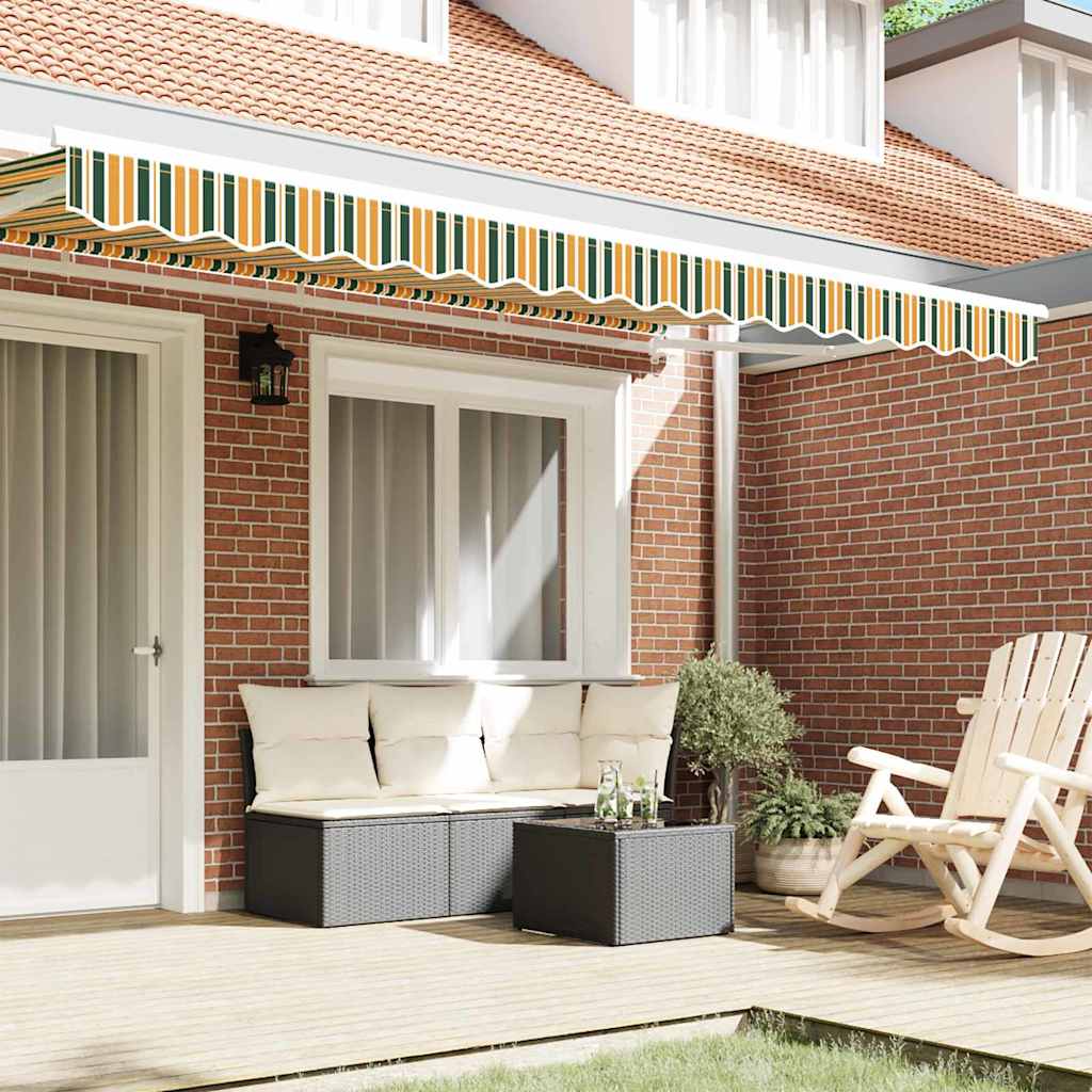 Awning Valance Green and yellow 3.8 x 0.2 m Canvas
