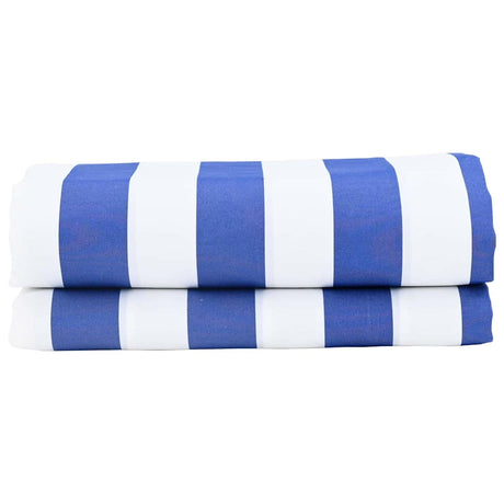 Awning Replacement Fabric Blue, white 10 x 1.6 m