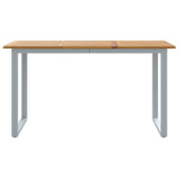 Garden Dining Table Grey 140 x 80 x 75 cm