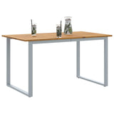 Garden Dining Table Grey 140 x 80 x 75 cm