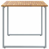 Garden Dining Table Grey 140 x 80 x 75 cm