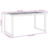 Garden Dining Table Grey 160 x 80 x 75 cm