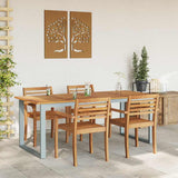 Garden Dining Table Grey 200 x 90 x 75 cm