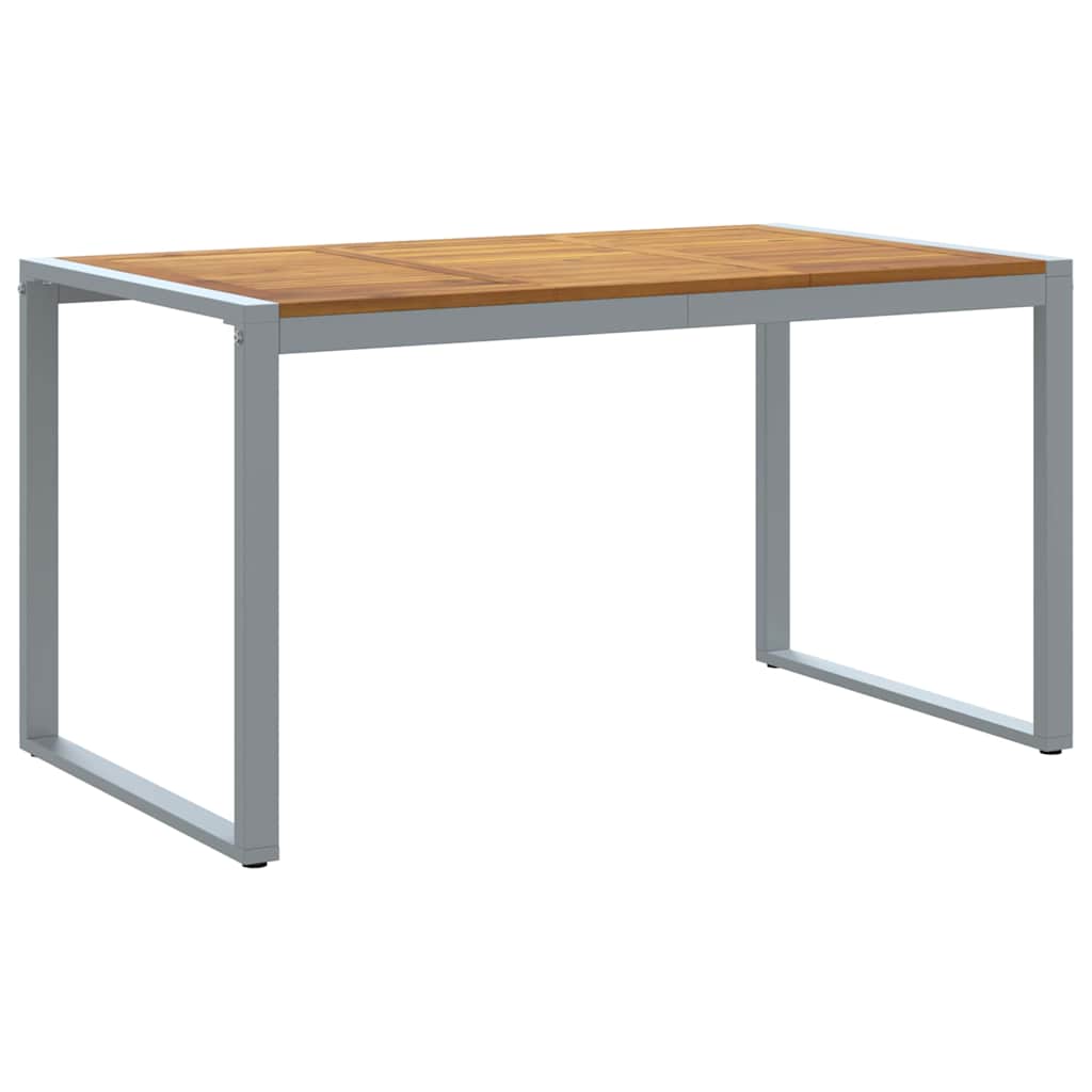 Garden Dining Table Grey 140 x 80 x 75 cm