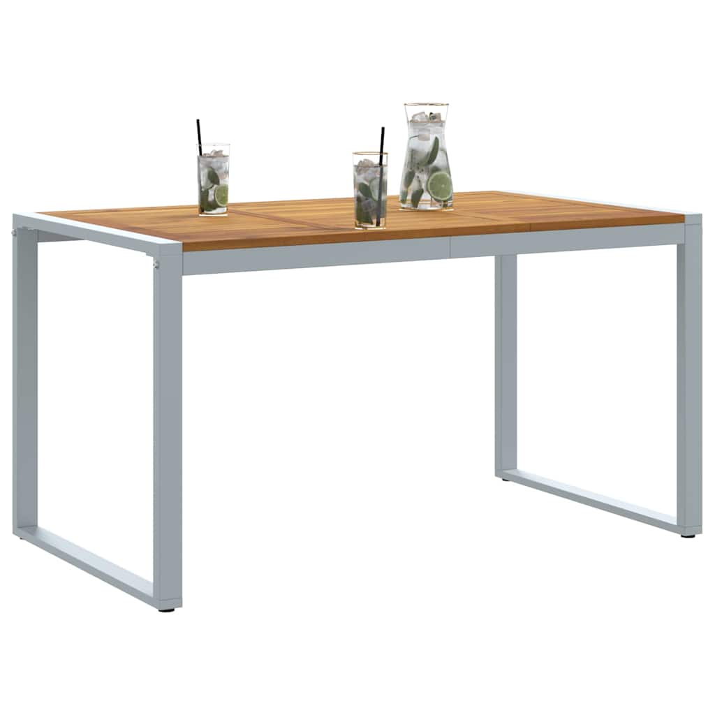 Garden Dining Table Grey 140 x 80 x 75 cm