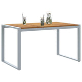 Garden Dining Table Grey 140 x 80 x 75 cm