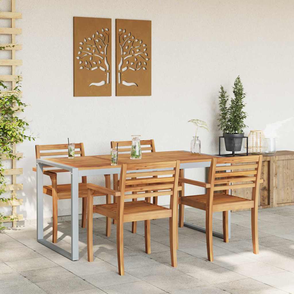 Garden Dining Table Grey 160 x 80 x 75 cm