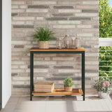 Outdoor Table with Storage Natural and black 80 x 35 x 75 cm