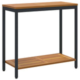 Outdoor Table with Storage Natural and black 80 x 35 x 75 cm