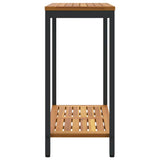 Outdoor Table with Storage Natural and black 80 x 35 x 75 cm