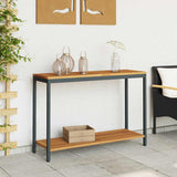 Outdoor Table with Storage Natural and black 110 x 35 x 75 cm