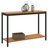 Outdoor Table with Storage Natural and black 110 x 35 x 75 cm