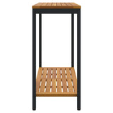 Outdoor Table with Storage Natural and black 110 x 35 x 75 cm
