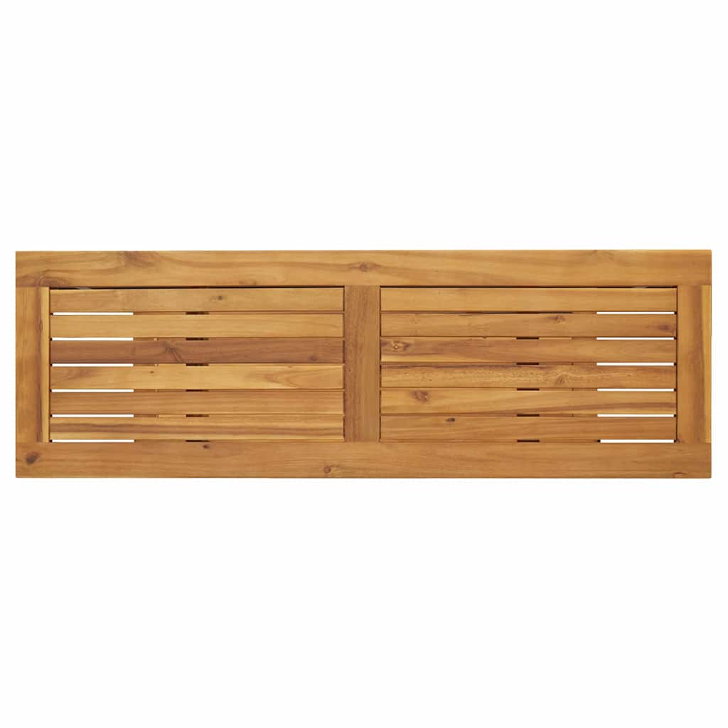 Outdoor Table with Storage Natural and black 110 x 35 x 75 cm